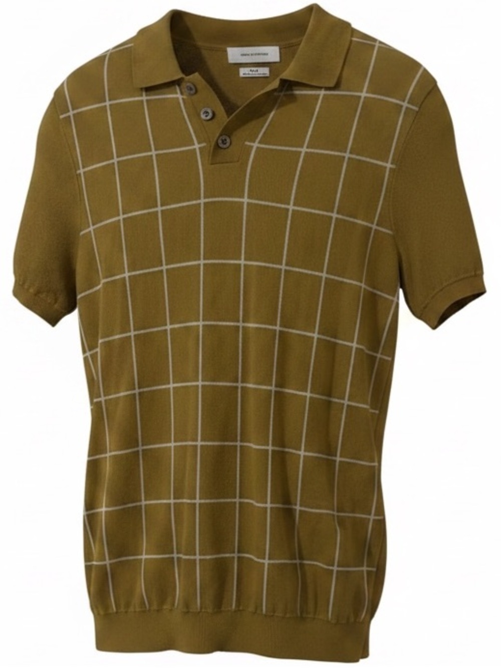Urban Outfitters Mustard Grid Polo Shirt Size M